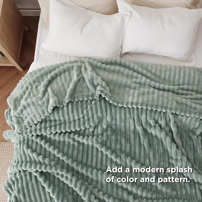 Bedsure GentleSoft Full Size Blankets for Bed - Cozy Soft Blankets for Women, Cute Large Throws for Girls, Sage Green, 84x90 Inches - Bloomnest
