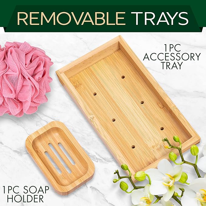 SereneLife Premium Bathtub Tray Caddy with Gift Box and Bow Set, Expandable Bath Tray, Unique House Warming Gifts for Mom, Women, Wedding, Anniversary, Bridal Shower, Fit for All Tub - Classic - Bloomnest