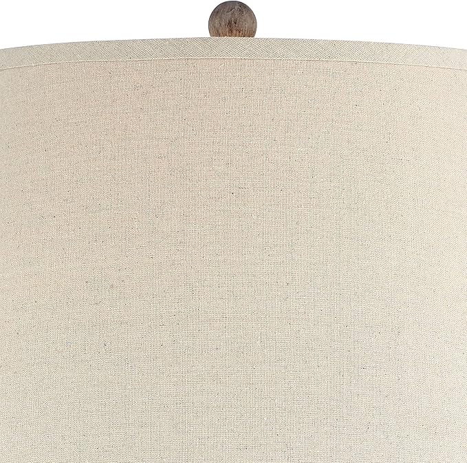 Regency Hill Glenn 27" Tall Urn Natural Cottage Southwestern Table Lamps Set of 2 WiFi Smart Socket Gray Terra Cotta Living Room Bedroom Bedside Nightstand House Office Home Reading Beige Shade - Bloomnest