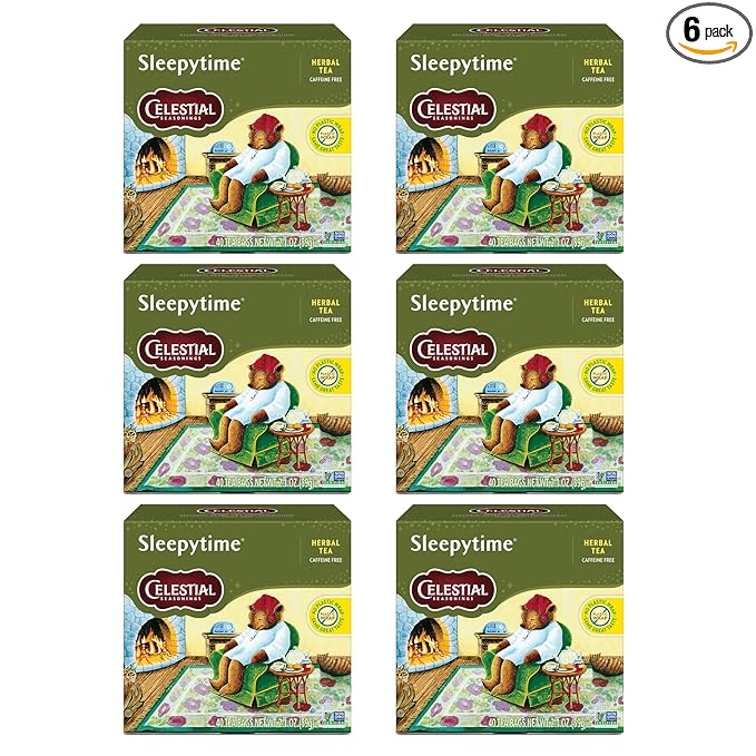 Celestial Seasonings Sleepytime Herbal Tea, Caffeine Free, 40 Tea Bags Box (Pack of 6) - Bloomnest