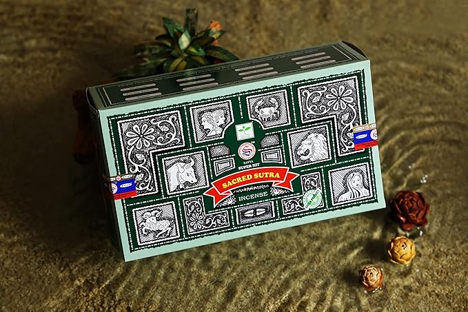 EARTH Satya Super Sacred Sutra Incense Sticks 15 GMS (Pack of 12) (Green Certified) Indian Perfumed Hand Rolled Agarbatti Perfect for Worship, Church, Relaxation, Medication, Positivity, Healing,Yoga Earth