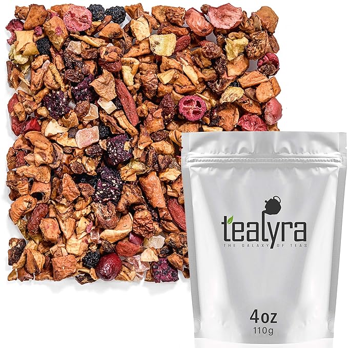 Tealyra - Tropical Harvest - Dragon Fruit - Sea Buckthorn - Goji - Pineapple - Cranberry - Fruity Herbal Loose Leaf Tea - Caffeine Free - Hot or Iced - 112g (4-ounce) - Bloomnest