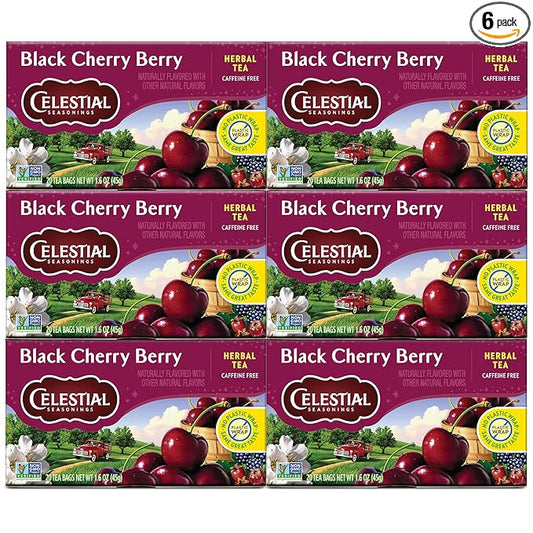 Celestial Seasonings Herbal Tea, Black Cherry Berry, 20 Count (Pack of 6) - Bloomnest
