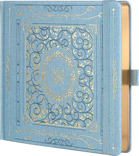 TIEFOSSI Dotted Journal Notebook, Dot Grid Notebook for Women Men, Hardcover PU Leather Journal, 160 GSM Thick Paper, 160 Numbered Pages with Gold Edges, 8 x 8 Square Diary - Bloomnest