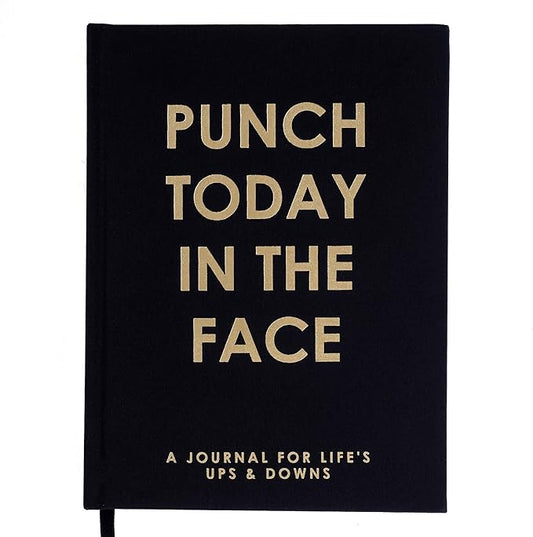 Graphique Self-Care Journal - Punch Today in the Face - 256 Pages - Weekly Quote & Daily Fill in Interiors - Hardbound Fabric Cover - Ribbon Marker (6" x 8") - Bloomnest