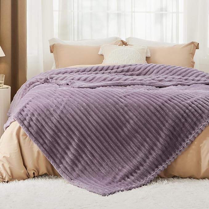 Bedsure GentleSoft Light Purple Fleece Blanket for Couch - Cozy Soft Blankets for Women, Cute Small Throws for Girls, 108x90 Inches - Bloomnest