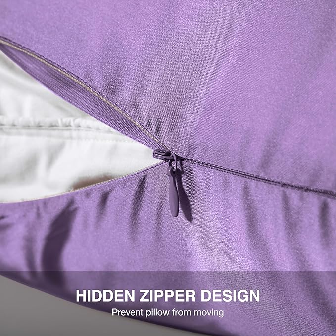 Mulberry Silk Pillowcase for Hair and Skin,Standard Size Cooling Silk Pillow Case with Hidden Zipper,Allergen Proof Dual Sides Soft Breathable Smooth Silk Pillow Cover for Women(Standard,Violet) - Bloomnest