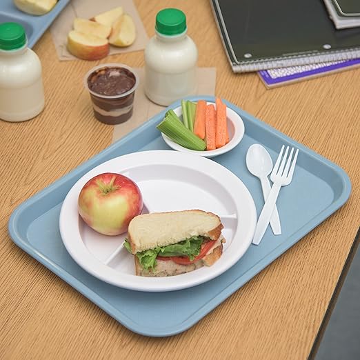 Carlisle FoodService Products CT101459 Café Standard Cafeteria / Fast Food Tray, 10" x 14", Slate Blue - Bloomnest