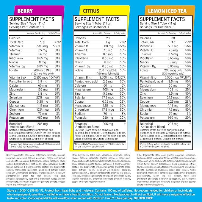 Zipfizz Daily Energy Drink Powder, Variety Pack, 15 Pack | 3-in-1 Sustained Energy, Rapid Hydration, and Essential Vitamins | Sugar-Free | Electrolyte Powder | Contains Vitamin B-12 & Antioxidants - Bloomnest