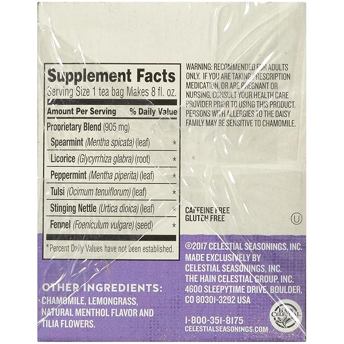 Celestial Seasonings Sleepytime Tea - Wellness Sinus Soother, Caffeine Free - 20 Tea Bags Box (Pack of 2) - Bloomnest
