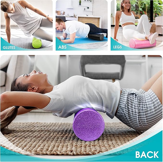 Yes4All High-Density EPP Round Back Roller Foam, Exercise Foam Roller for Yoga, Pilates & Stretching - 12, 18, 24, 36 inch - Bloomnest