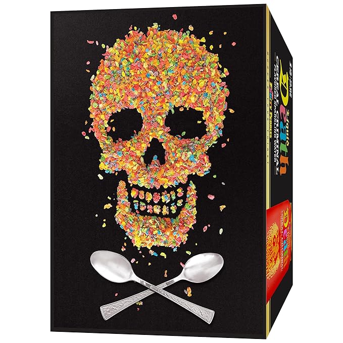 Liquid Death Soda-Flavored Sparkling Water - Cereal Criminal (Fruity Pebbles, Cream), Less Sugar*, Huge Flavor, No Caffeine, No Artificial Sweeteners, 12 Fl Oz (Pack of 12) - Bloomnest