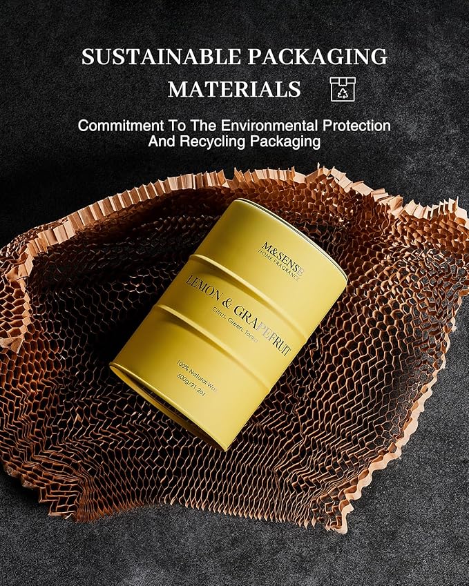 M&SENSE Lemon Candle Large for Home Scented, Lemon Soy Candles 21.2oz 120 Hour Slow Burning, Highly Scented Limoncello Grapefruit Citrus Candles for Bathroom, Fresh Smelling Candle - Bloomnest