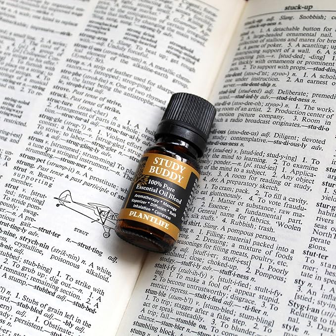 Plantlife Study Buddy Aromatherapy Essential Oil Blend - Straight from The Plant 100% Pure Therapeutic Grade - No Additives or Fillers - Made in California 10 ml - Bloomnest