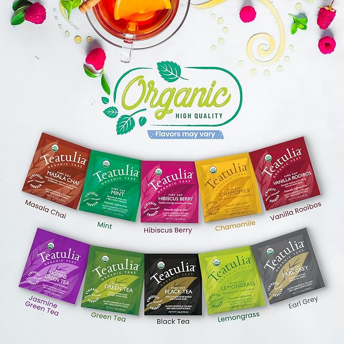 Organic Tea Gift Set with Portable Kettle (25 Piece) Tea Lovers Basket for Women or Men | Birthday Present (Christmas Xmas Mom Mother Teacher Co-Worker) - Bloomnest