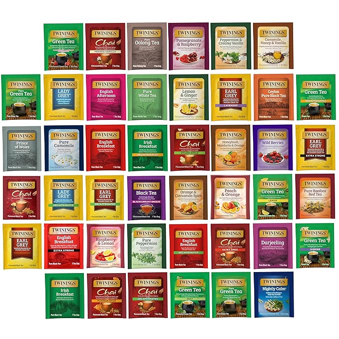 Twinings Tea Bag Sampler Assortment, Variety Pack (44 Count), 44 Unique Flavours for Tea Lovers: Women, Men, Couples, Family, Friends, Coworkers - Bloomnest