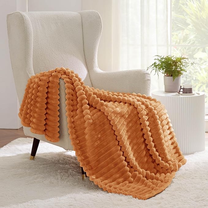 Bedsure GentleSoft Orange Twin XL Blanket for Bed - Cozy Soft Fall Blankets for Women, Cute Small Fleece Throws for Girls, Birthday Gifts for Women, 66x90 Inches - Bloomnest