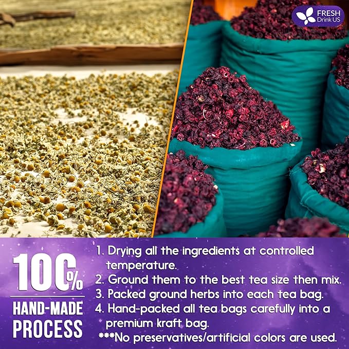Refreshing Mint Herbal 60 Tea Bags – Special Blend Of Spearmint and Peppermint with Chamomile, and Top Herbal Ingredients for Digestive Comfort & Relaxation, Caffeine-Free, Naturally Sweet, Non GMO - Bloomnest
