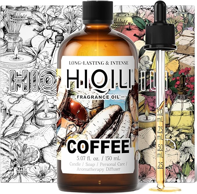HIQILI Coffee Fragrance Oil for Scent Diffuser & Humidifier, Perfect for Candle, Soap, Perfume Making, New Car & Home - 5.07 Fl Oz HIQILI