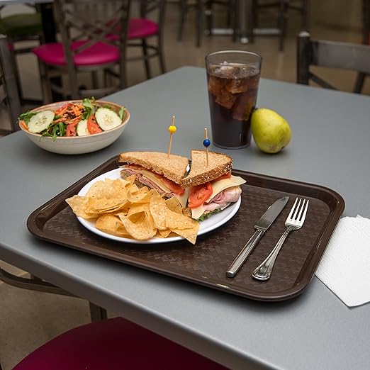 Carlisle FoodService Products CT121669 Café Standard Cafeteria / Fast Food Tray, 12" x 16", Chocolate - Bloomnest