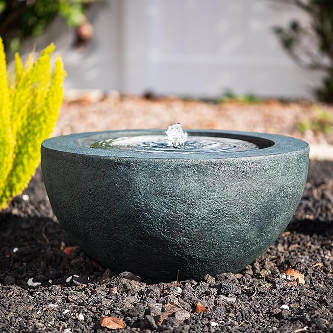 Xbrand 19.8" W Round Polyresin Indoor/Outdoor Sphere Water Fountain w/LED Light - Bloomnest