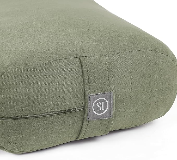 Meditation Cushion Bolster Pillow for Restorative Yoga – Supportive Cushion for Meditation, Pilates, and Relaxation – Filled with Buckwheat Hulls - Removable Cover - Bloomnest