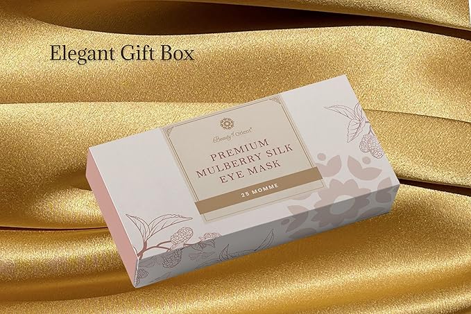 Premium Handcrafted 25 Momme Mulberry Silk Eye Mask for Sleeping (Golden Honey) - Bloomnest