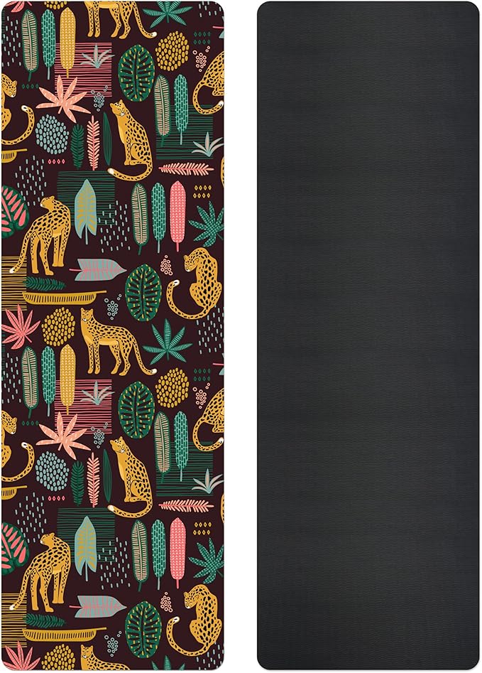 Non Slip Yoga Mat TPE Workout Mat for Men Women, Thick Workout Mat with Carrying Strap, Fitness Mats for Exercise, Yoga, Fitness, Pilates, Floor Workouts (72" x 24" x 6mm) - Bloomnest