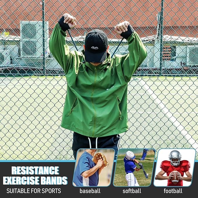Zomiboo Baseball Bands Sports Resistance Exercise Bands Arm Strength Training Softball Baseball Pitching Training Workout Equipment for Youth Adult - Bloomnest