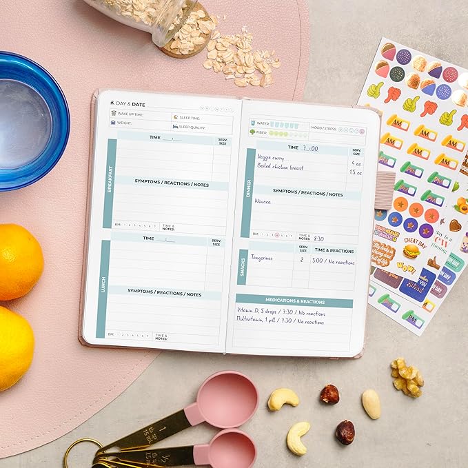 Clever Fox Food Sensitivity Journal Pocket – Daily Intolerance & Symptom Log for IBS, Diabetic, Low Fodmap, Elimination Diet – Health Tracker, 3.7x6.7 (Rose Gold) - Bloomnest