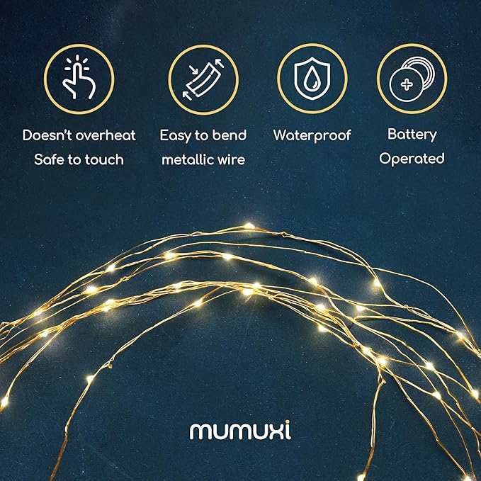 MUMUXI 20 Pack 3.3ft Fairy String Lights Battery Operated, Mini LEDs for Party Wedding Centerpiece Decorations, Crafts, Mason Jar Firefly Lights, Warm White - Bloomnest