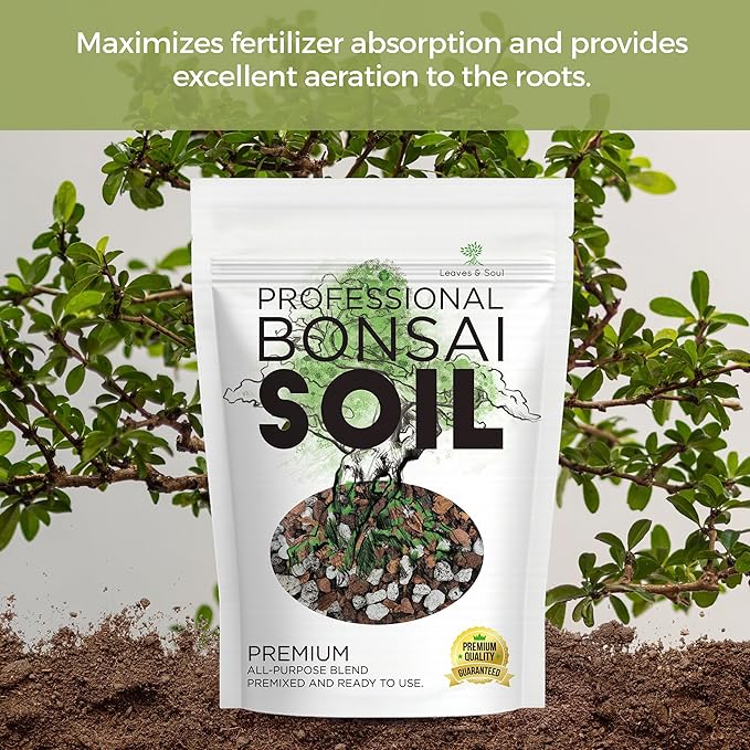 Bonsai Soil Premium All Purpose Blend | Pre-Mixed Ready to Use for Fast Drainage | Large 2.2 Quarts | Lava, Limestone Pearock, Calcined Clay and Pinebark | Made in USA - Bloomnest