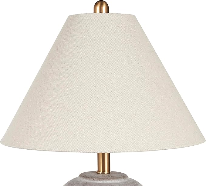 Nourison Home 23" Rustic Brown (Gray Undertones) Ceramic Pot Table Lamp for Bedroom, Living Room, Dining, Home Office, Entryway - Bloomnest