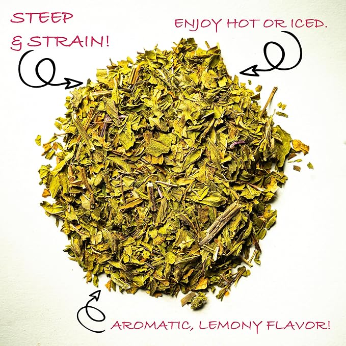 Worldwide Botanicals Organic Lemon Balm Tea, 6 Ounces - Loose Leaf Premium Herbal Tea | 100% Pure Lemon Balm Leaves | For Stress Relief and Good Digestion | Kosher - Bloomnest