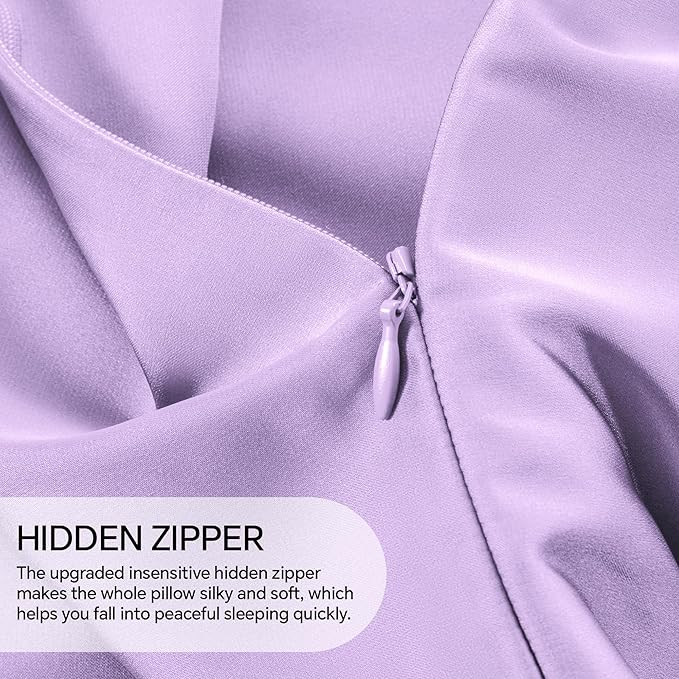 INFIIXSO Body Pillow Cover with Zipper, Luxury Mulberry Silk Body Pillow Case 20x54 Inches, Ultra Smooth and Soft Cooling Long Pillowcase, Gift for Women, Men(Lavender) - Bloomnest