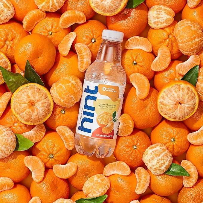Hint Fruit-Infused Bottled Water, Tangerine - Sugar Free Flavored Water with Zero Calories, Naturally Flavored, and No Artificial Sweeteners - 16 Fl Oz (Pack of 12) - Bloomnest