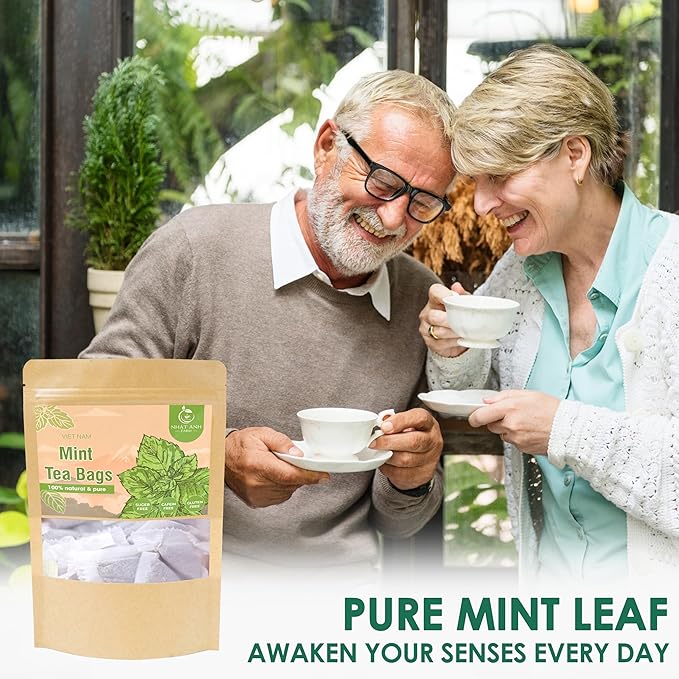 NHAT ANH FARM - Premium Peppermint Tea Bags, 40 Peppermint Tea Bags, 100% Natural Dried Mint Leaves, Naturally Sweet Herbal Tea, Sugar-Free, Caffeine-Free, No Additives. - Bloomnest
