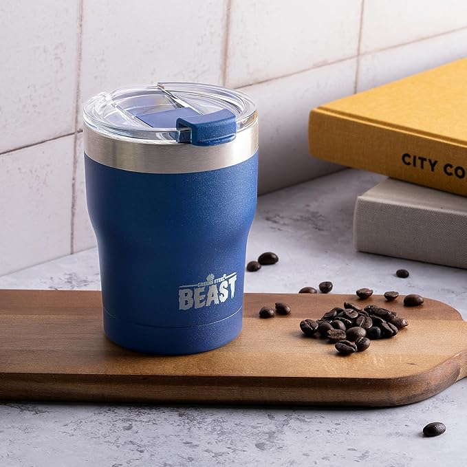 Beast 10 oz Tumbler Stainless Steel Vacuum Insulated Coffee Ice Cup Double Wall Travel Flask (Royal Blue) - Bloomnest