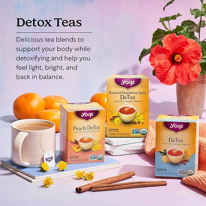 Yogi Herbal DeTox Variety Pack (3 Pack) Healthy Cleansing Formula - Caffeine Free - 48 Organic Tea Bags - Bloomnest
