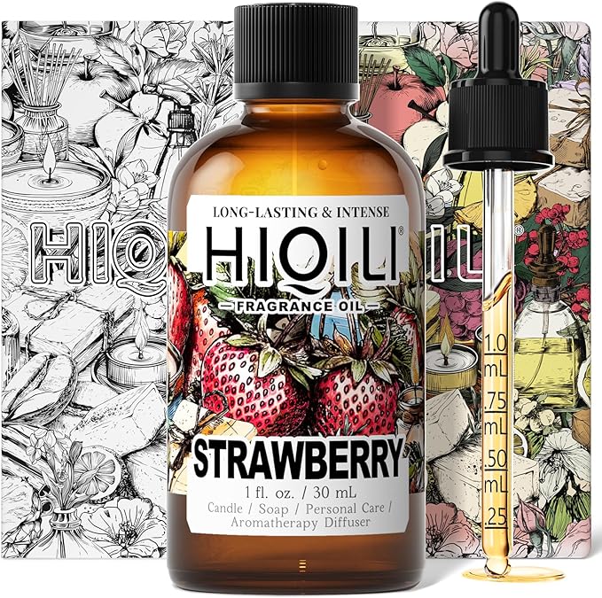 HIQILI Strawberry Fragrance Oil for Diffuser Use, Great for Candle, Soap, Body Butter Making, DIY Fruity Scent Perfume - 1 Fl Oz HIQILI