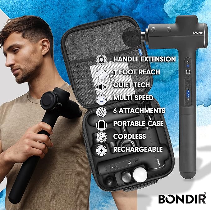 R2 Massage Gun - Percussion Deep Tissue Back Massager with Extension Handle - Bloomnest