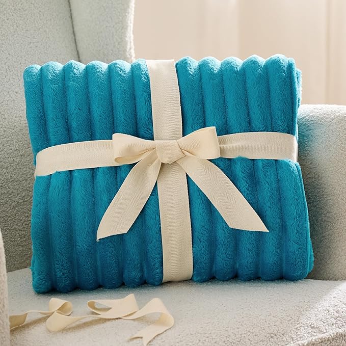 Bedsure GentleSoft Teal Fleece Blanket for Couch - Cozy Soft Blankets for Women, Cute Small Throws for Girls, 50x70 Inches - Bloomnest