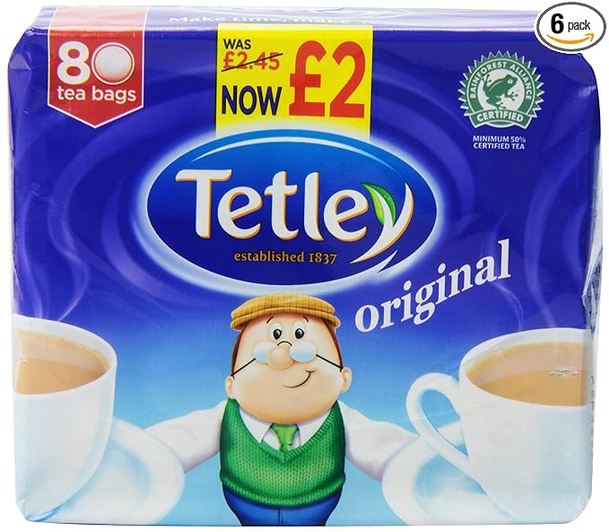 Tetley Tea, 80 Count Tea Bag (Pack of 6) - Bloomnest