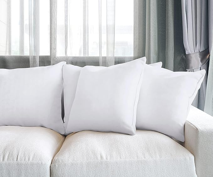 Utopia Bedding Throw Pillows (Set of 4, White), 22 x 22 Inches Pillows for Sofa, Bed and Couch Decorative Stuffer Pillow - Bloomnest