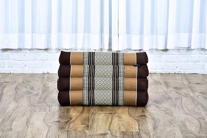 Leewadee Triangle Cushion – Comfortable Backrest for TV or Reading, Incline Pillow for Relaxing Made of Kapok, 20 x 13 x 13 inches, Brown - Bloomnest