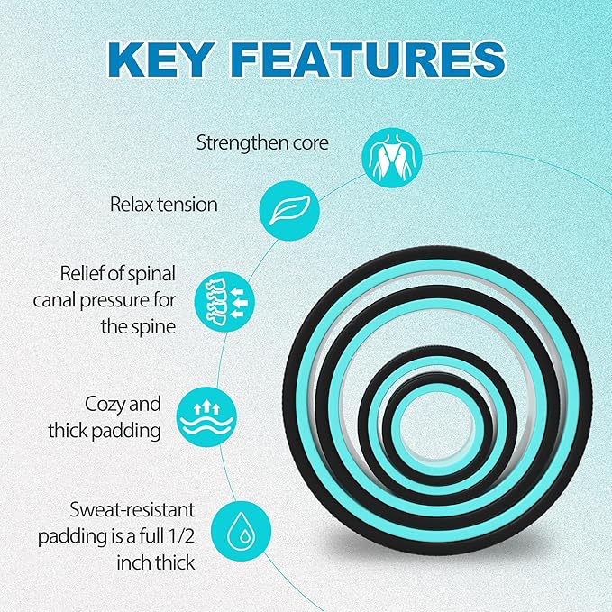 Furnhome Back Roller - Back Wheel for Deep Tissue Massage,Yoga Wheel for Back Pain & Stretching- Comfy Deep Tissue Massage Roller (4-Pack) - Bloomnest