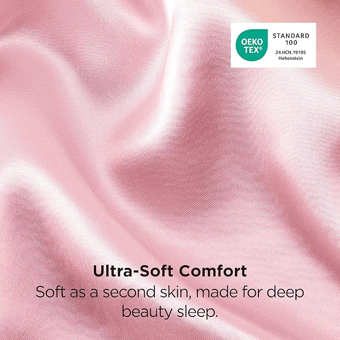 Bedsure Satin Pillowcase 2 Pack Similar to Silk Pillow Cases Standard Size, Pink Pillow Case Covers with Envelope Closure, Home Decor Valentine Gifts for Women Girls,20x26 Inches, 2pcs - Bloomnest