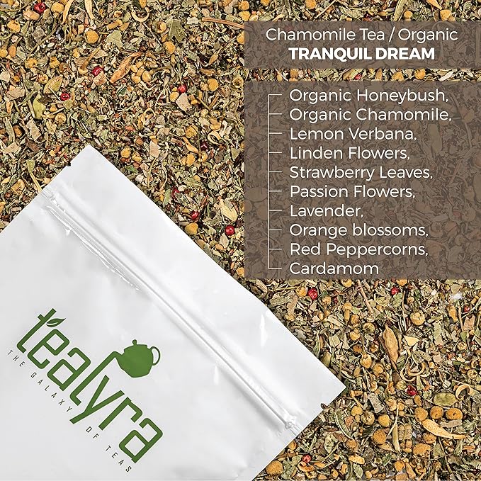 Tealyra - Tranquil Dream - Chamomile Honeybush Lavender - Calming - Relaxing - Herbal Loose Leaf Tea - Caffeine-Free - All Natural - 110g (4-ounce) - Bloomnest