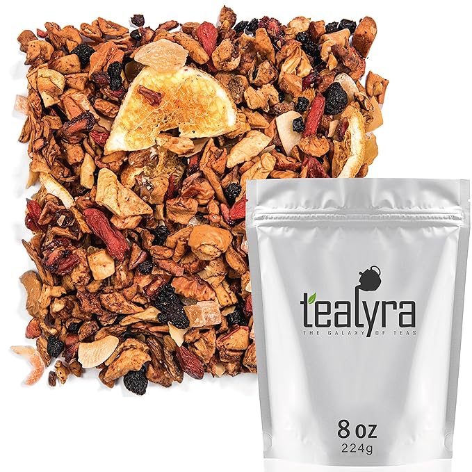 Tealyra - Superfruit Mango - Goji Berries - Pineapple - Pomegranate - Fruity Herbal Loose Leaf Tea - Hot or Iced - Vitamin and Antioxidant Rich - No Caffeine - 224g (8-ounce) - Bloomnest
