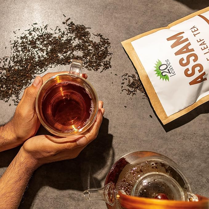 Assam Loose Leaf Black Tea - 100% Certified Organic - 1lb Pouch - 16oz Resealable Bag - 1 Pack - Bloomnest